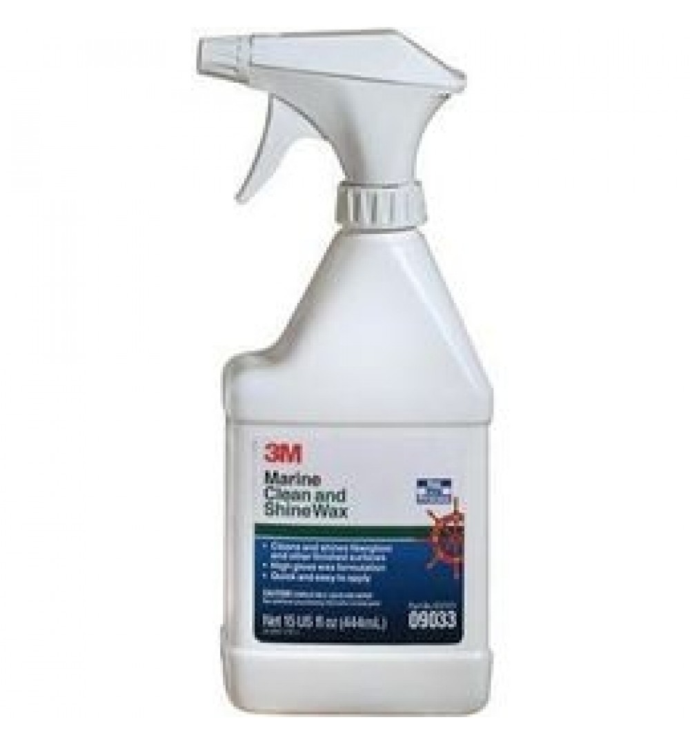 3M Marine Clean & Shine Wax, 09033, Clear, 16.9 oz