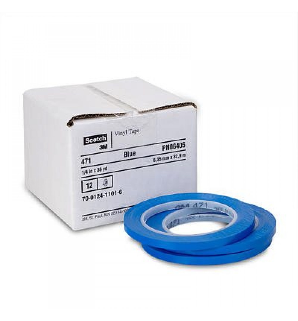 Scotch Plastic Tape 471 Blue 06405, 1/4 in x 36 yd