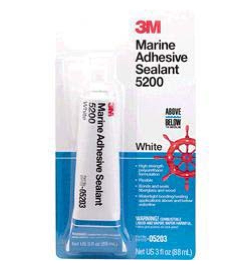 3M Marine Adhesive/Sealant 5200, 05203, 3 oz, White