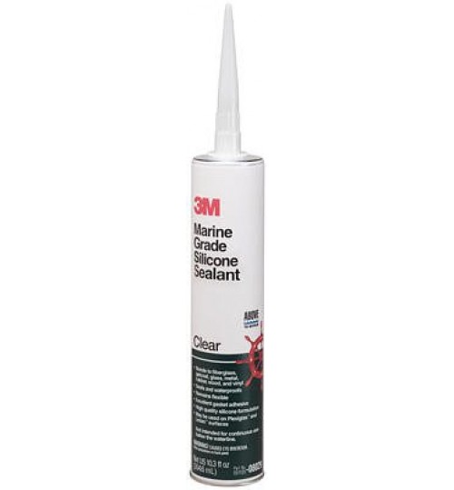 3M Marine Grade Silicone Sealant, 08029, 1/10 Gallon, Clear