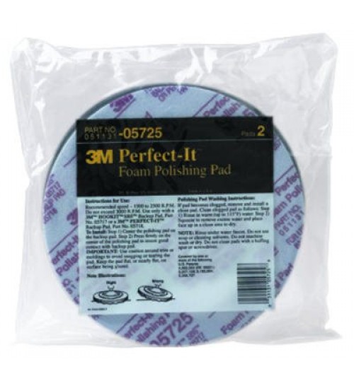 3M Perfect-It Foam Polishing Pad, 05725, 8in, 2 pads per bag
