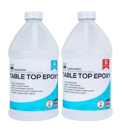 Crystal Clear Epoxy Table Top Resin, 1/2 Gallon Kit