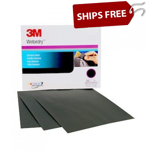 3M Imperial Wetordry Sheet, 02040, 9 in x 11 in, P320A